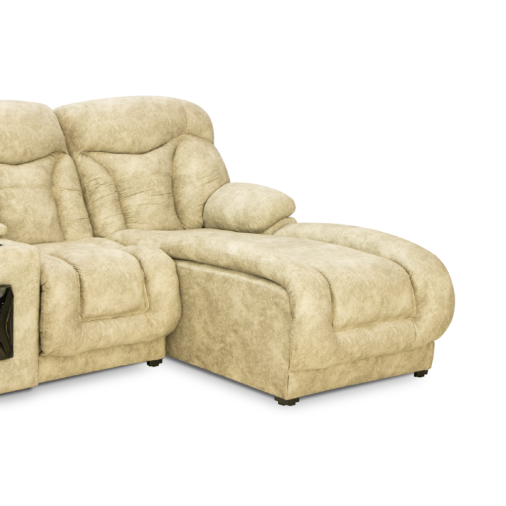 Sala Reclinable Morelia 5 Piezas Con Bocinas Audio y Consola Color Arena 1000021558
