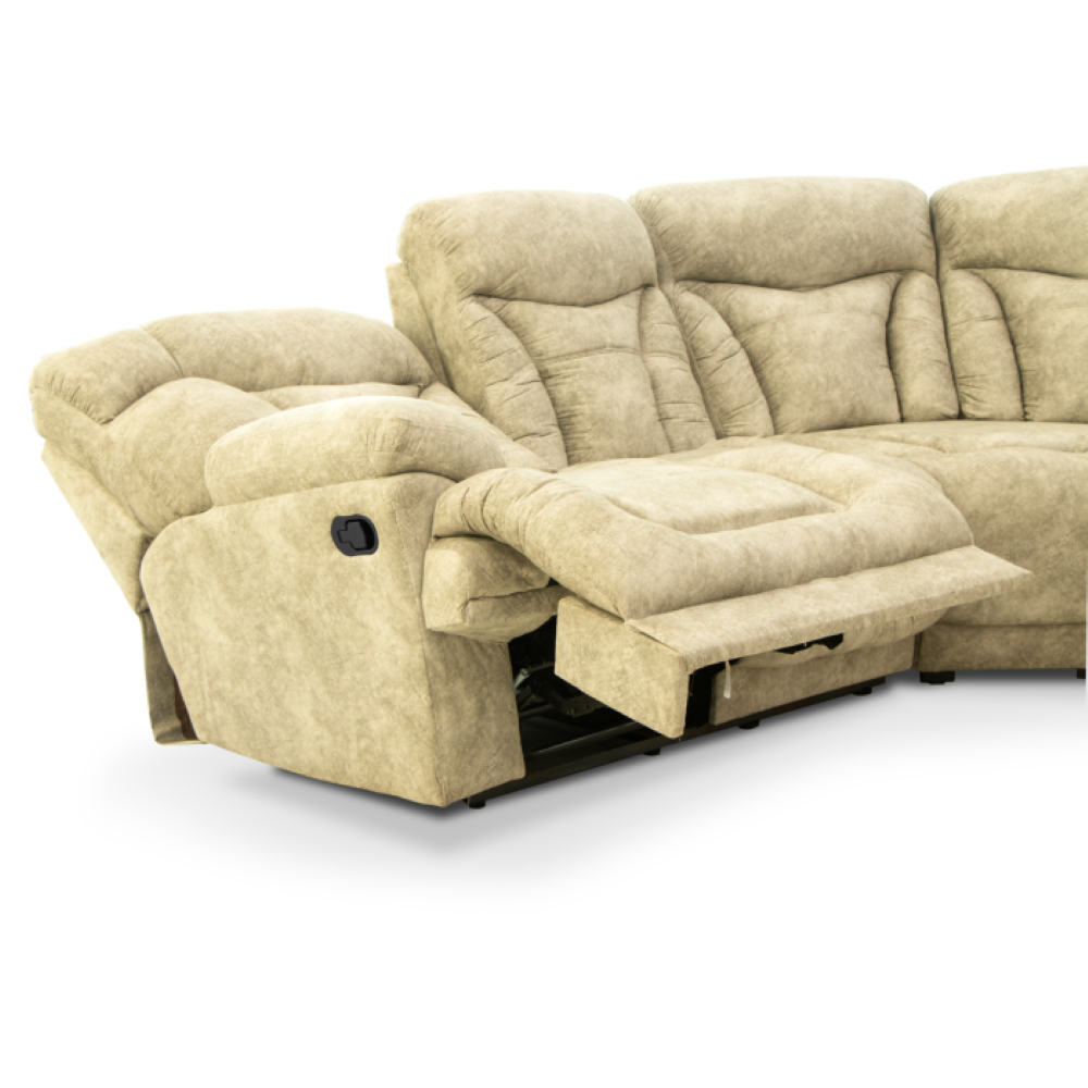 Sala Reclinable Morelia 5 Piezas Con Bocinas Audio y Consola Color Arena 1000021558