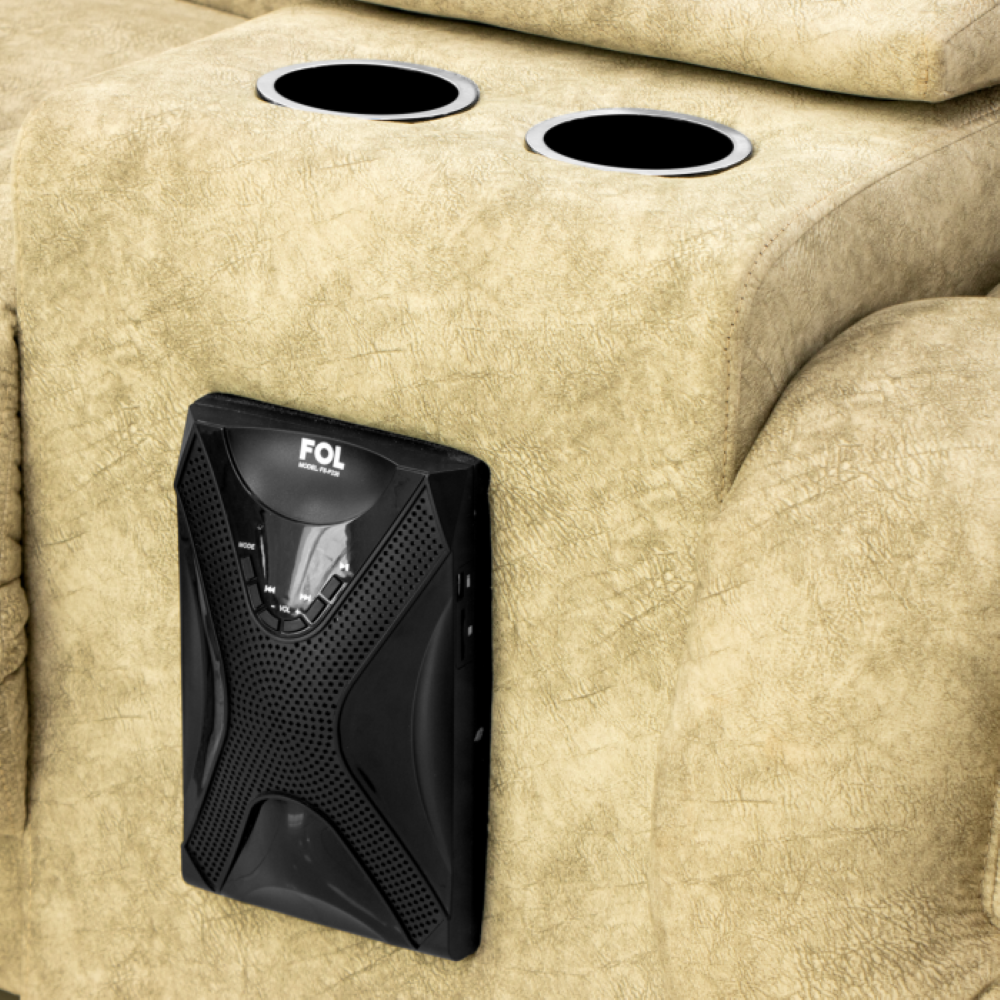 Sala Reclinable Morelia 5 Piezas Con Bocinas Audio y Consola Color Arena 1000021558