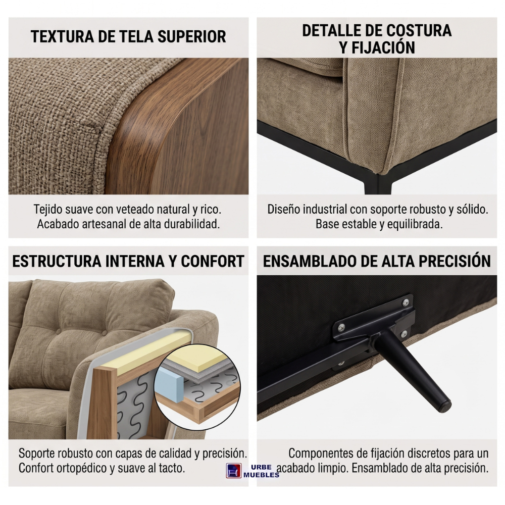 Sala Completa Kuri (3-2-1) 3 Piezas Sofa Love Seat y Sillon 1000021634
