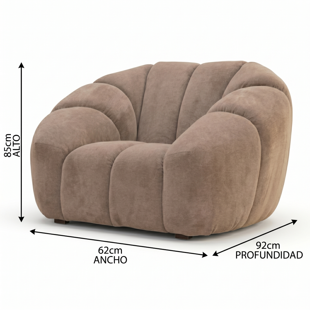 Sala Completa 3-2-1 Parma 3 Piezas con Sofa Love Color Beige 1000021662