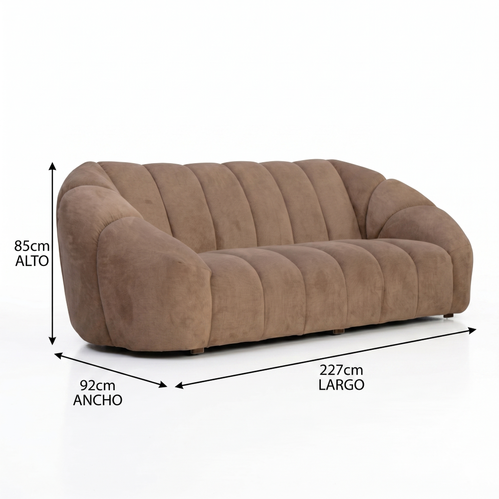 Sala Completa 3-2-1 Parma 3 Piezas con Sofa Love Color Beige 1000021662
