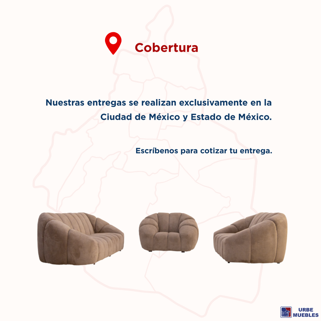 Sala Completa 3-2-1 Parma 3 Piezas con Sofa Love Color Beige 1000021662