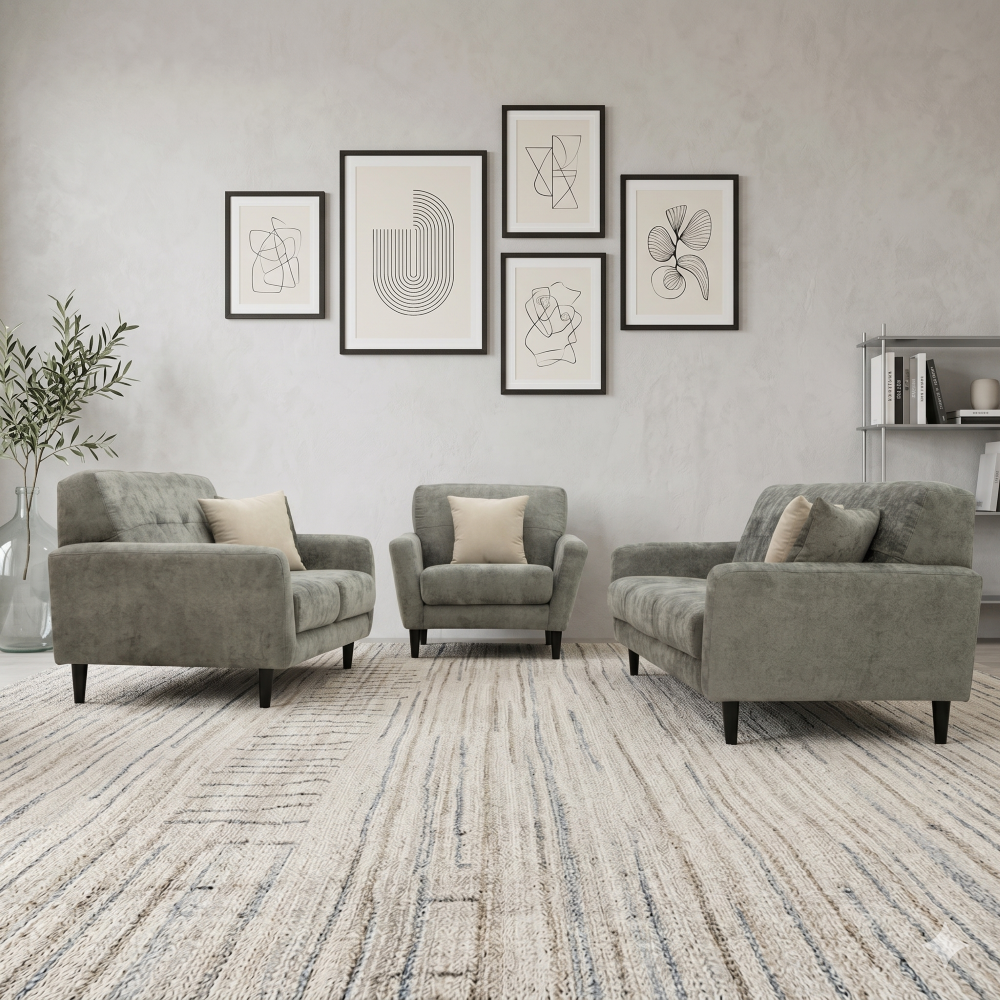 Sala Completa Ena (3-2-1) 3 Piezas 6 Plazas Color Gris 1000021665