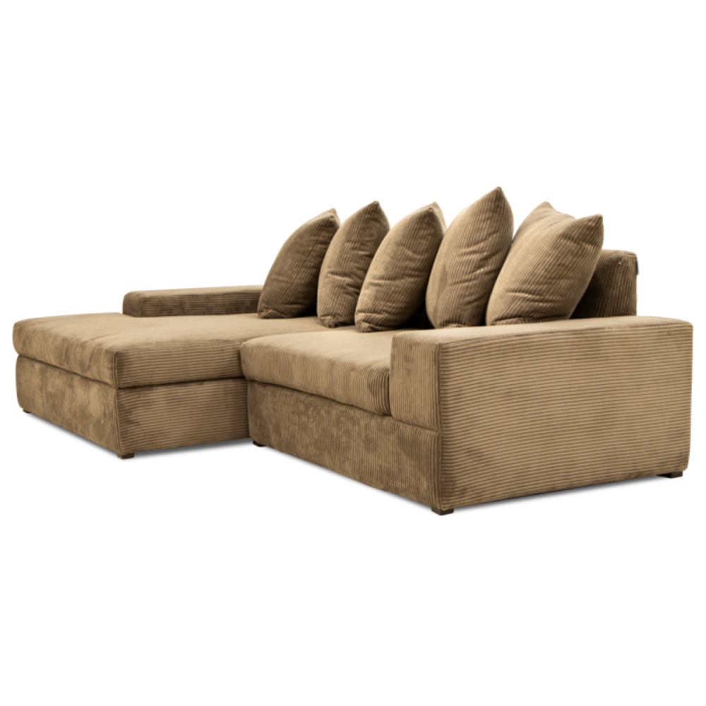 Sala Modular Dana 2 Piezas Con Chaise Longue Color Café 1000021666