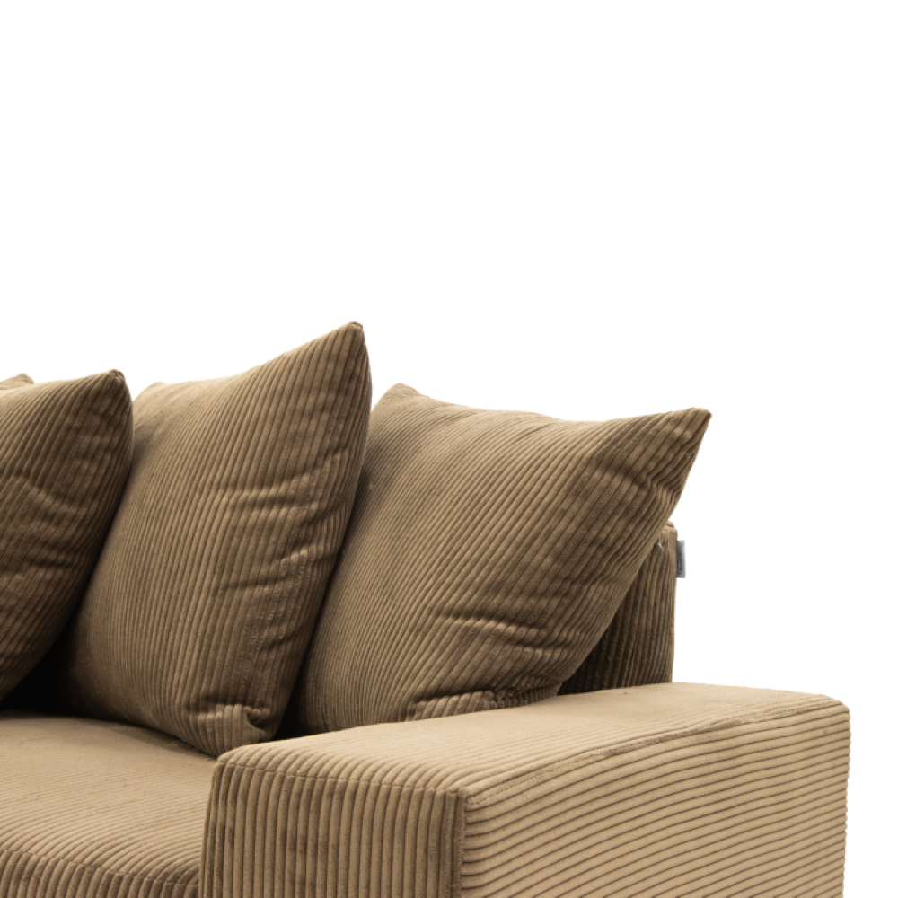 Sala Modular Dana 2 Piezas Con Chaise Longue Color Café 1000021666