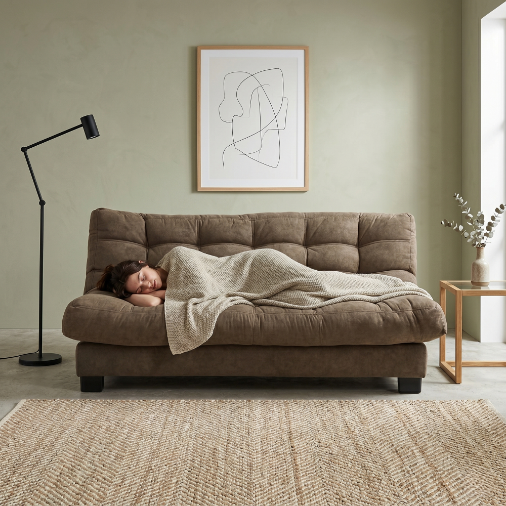 Sofa Cama Reclinable Bristol Capitonado 3 Plazas Chocolate 1000021667
