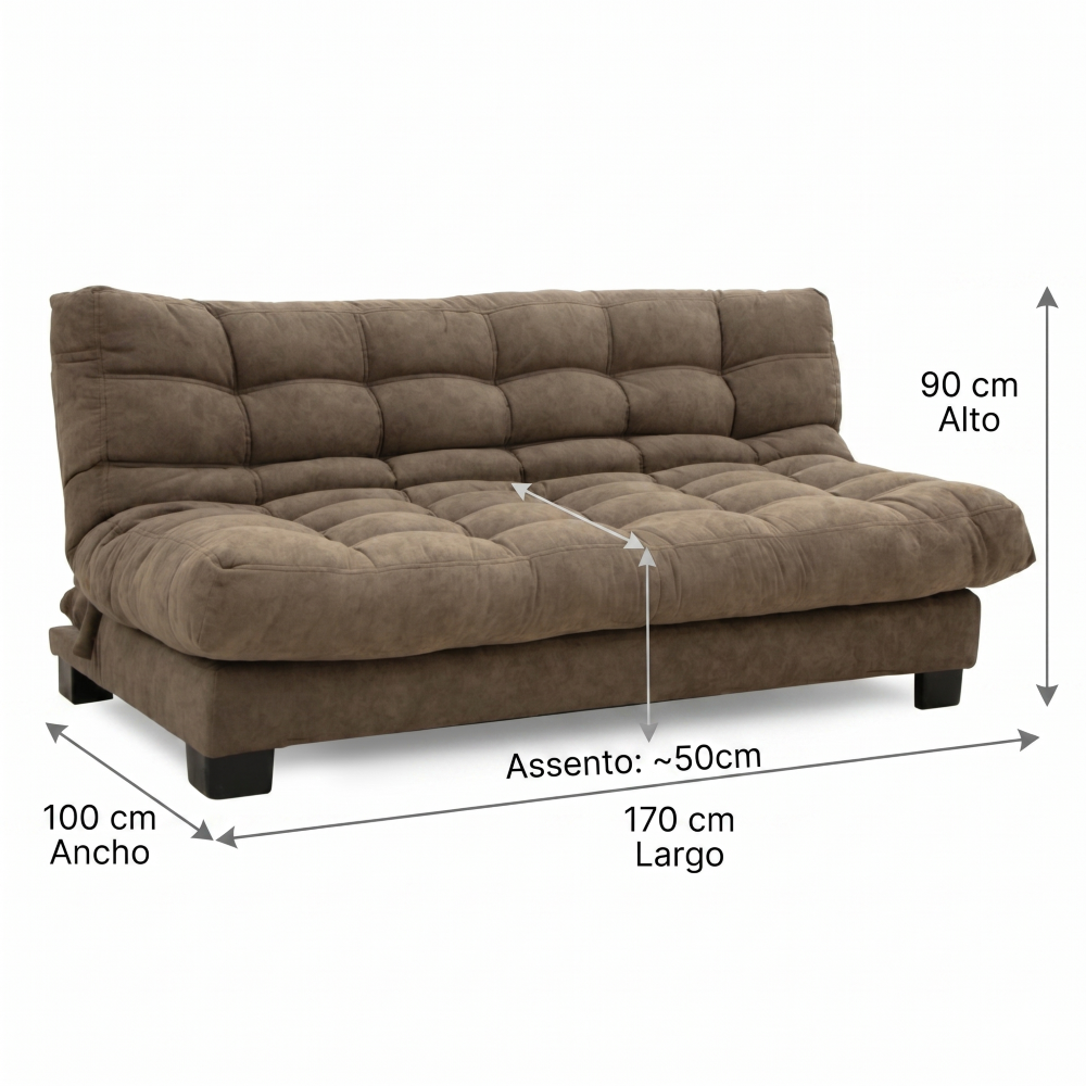 Sofa Cama Reclinable Bristol Capitonado 3 Plazas Chocolate 1000021667
