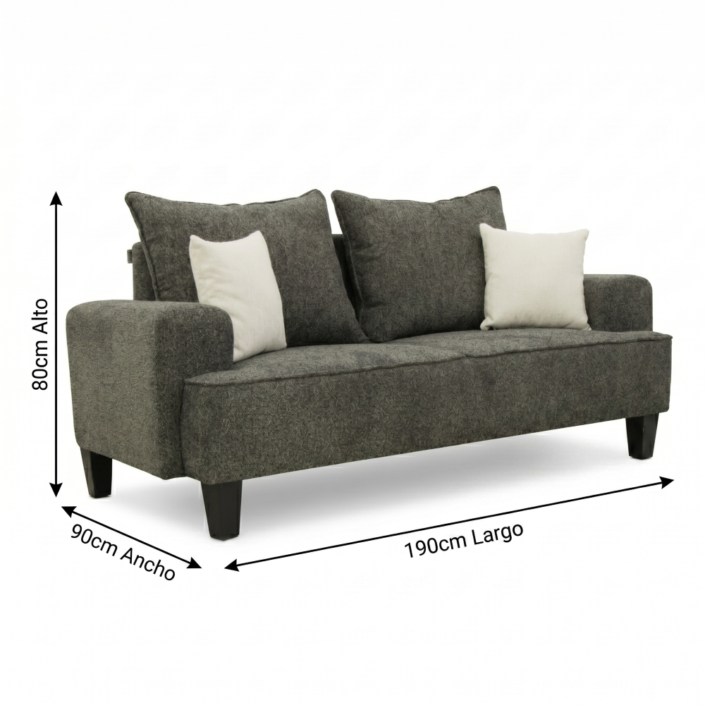 Sala Modular Kiato 2 Piezas (3-2) Grafito Color Gris 1000021668