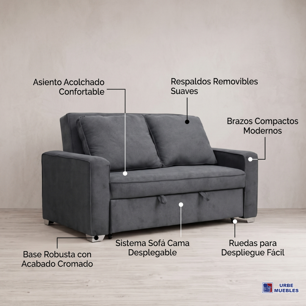Sillón Sofa Cama Desplegable Moderno Color Gris 1000021675