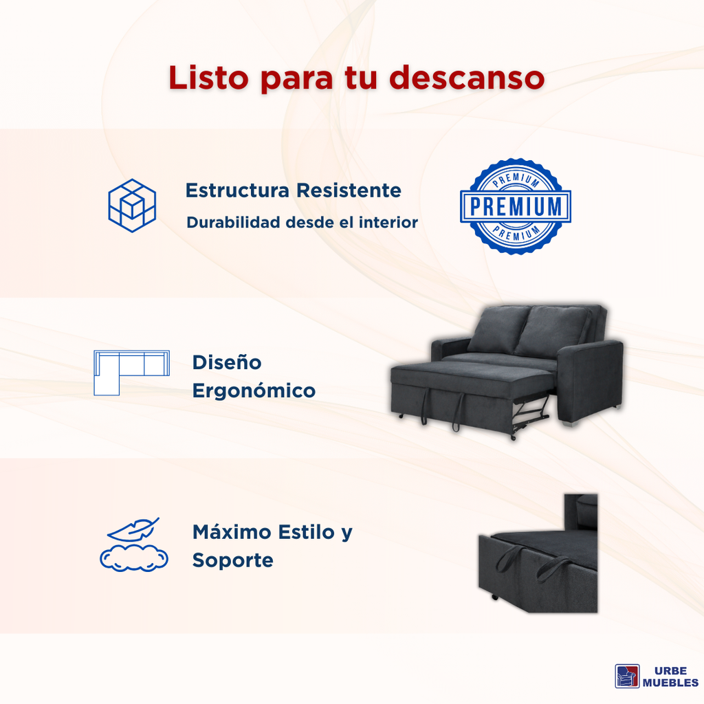 Sillón Sofa Cama Desplegable Moderno Color Gris 1000021675