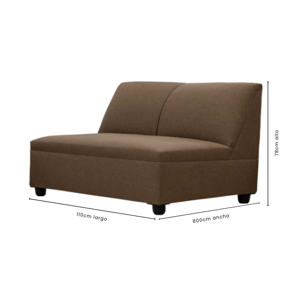 Sala Modular Katy 2 Love Seats Color Café 1000021554