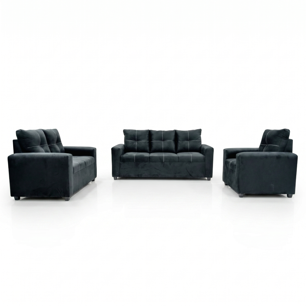 Sala Completa Jatziry 3-2-1 Moderna Color Negro 1000021847