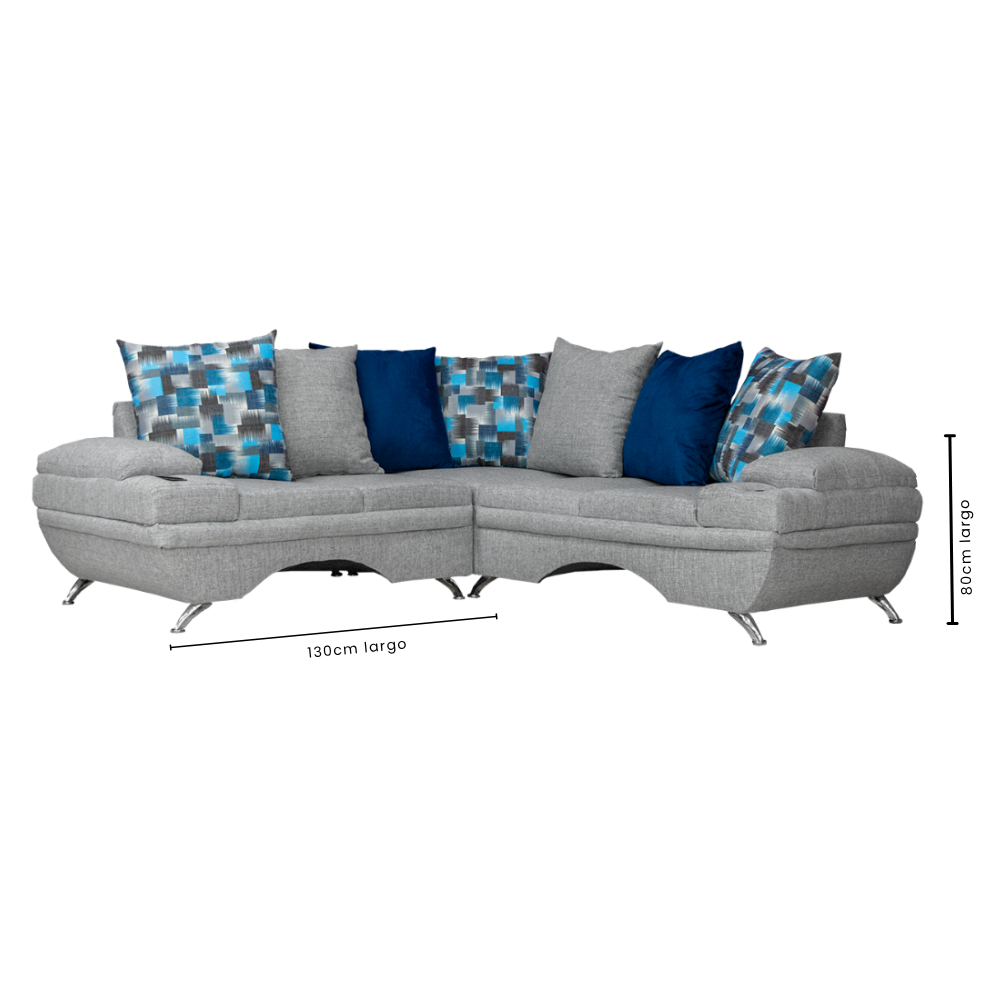 Sala Modular Paris con Cojines 3 piezas Color Gris 1000021852