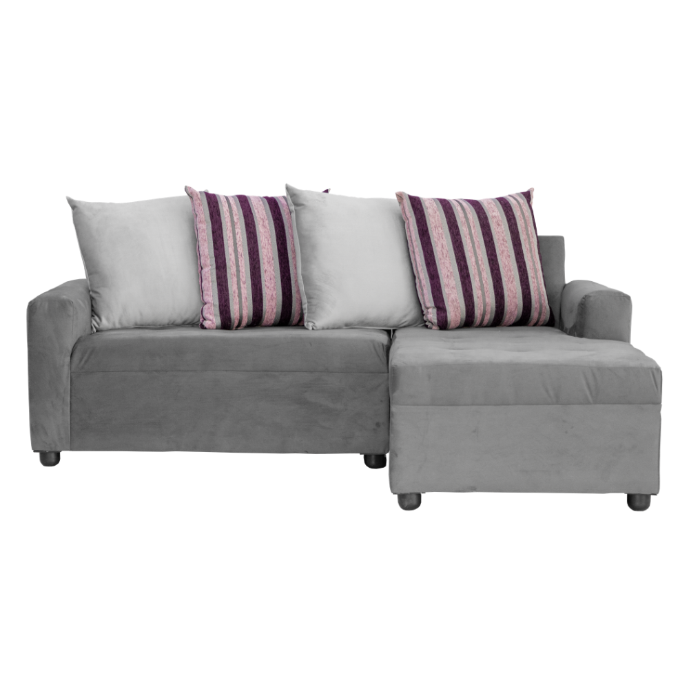 Sala Esquinera Lliyo con Chaise Longue Color Gris 1000021854