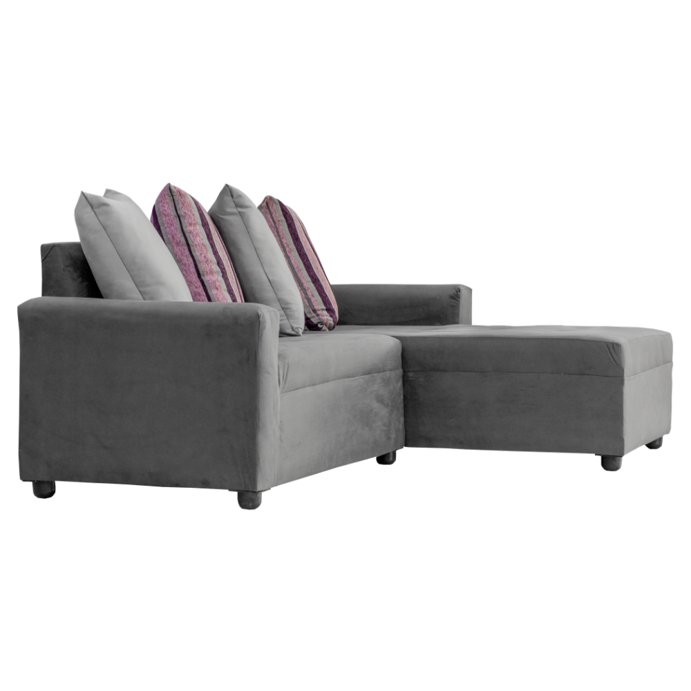 Sala Esquinera Lliyo con Chaise Longue Color Gris 1000021854