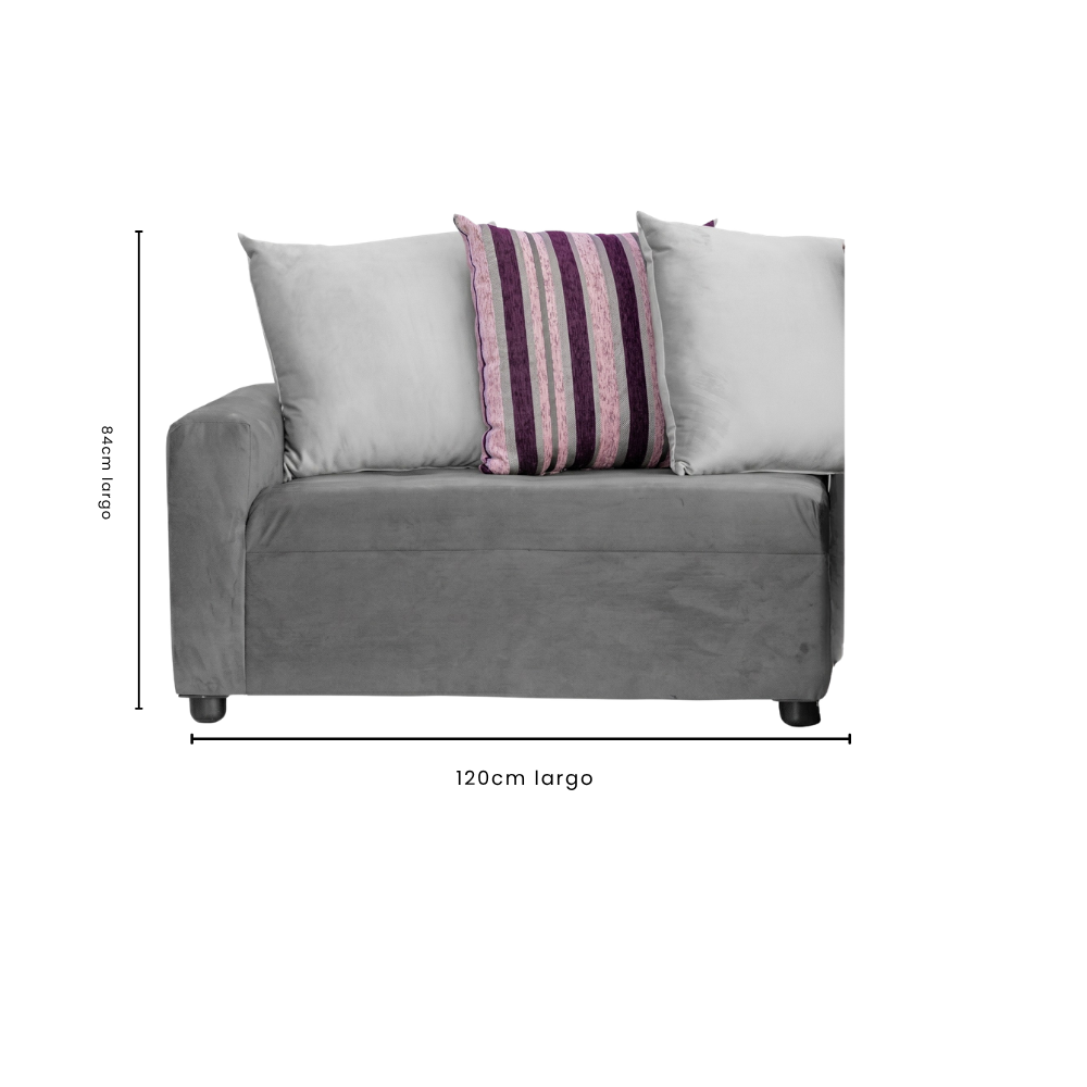 Sala Esquinera Lliyo con Chaise Longue Color Gris 1000021854