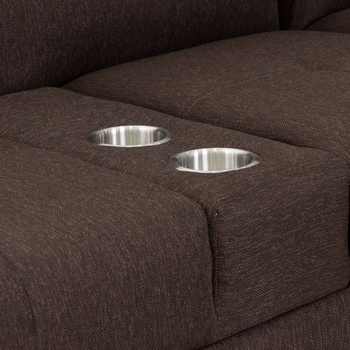Sala Esquinera Lisse Chaise Longue y Taburetes Color Chocolate 1000021865C