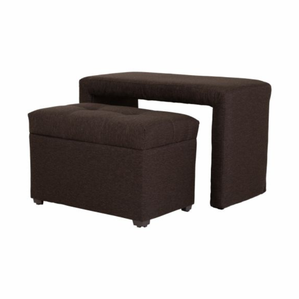 Sala Esquinera Lisse Chaise Longue y Taburetes Color Chocolate 1000021865C