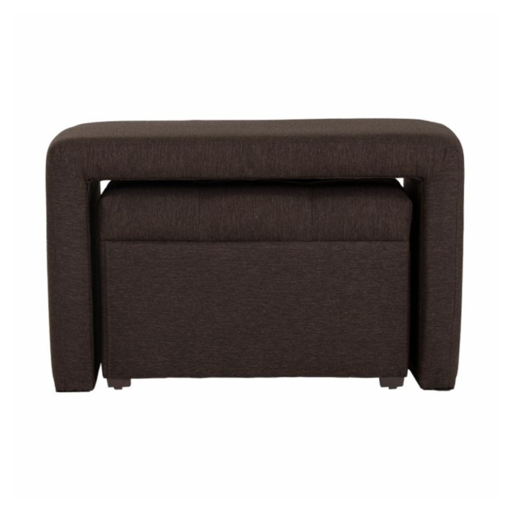 Sala Esquinera Lisse Chaise Longue y Taburetes Color Chocolate 1000021865C