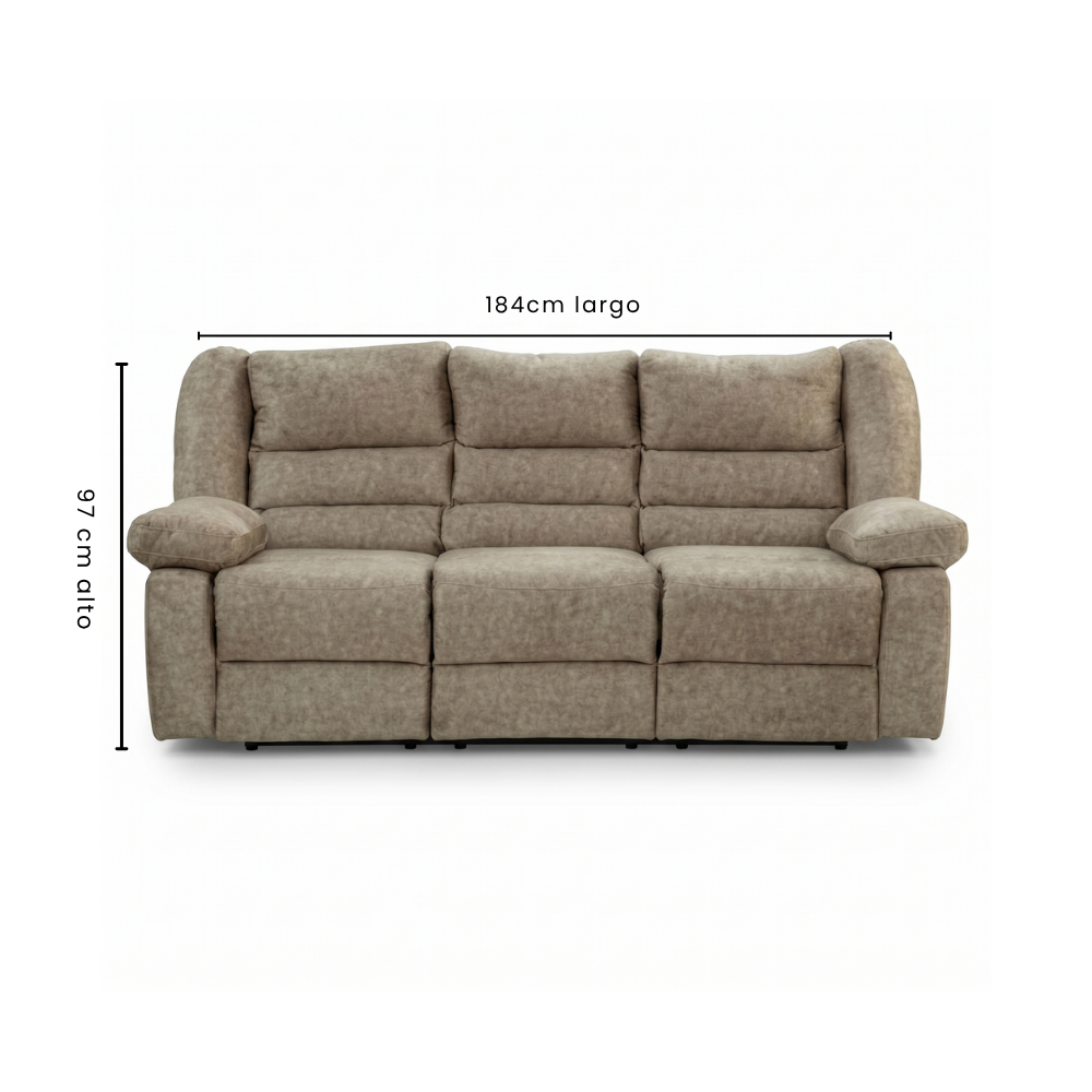 Sala Completa Reclinable Orleans 3-2-1 Confort Color Beige 1000021866
