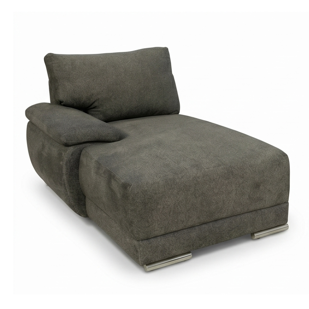Sala Esquinera Moderna Valeto 4 Pzs Con Chaise Longue Gris 1000021950