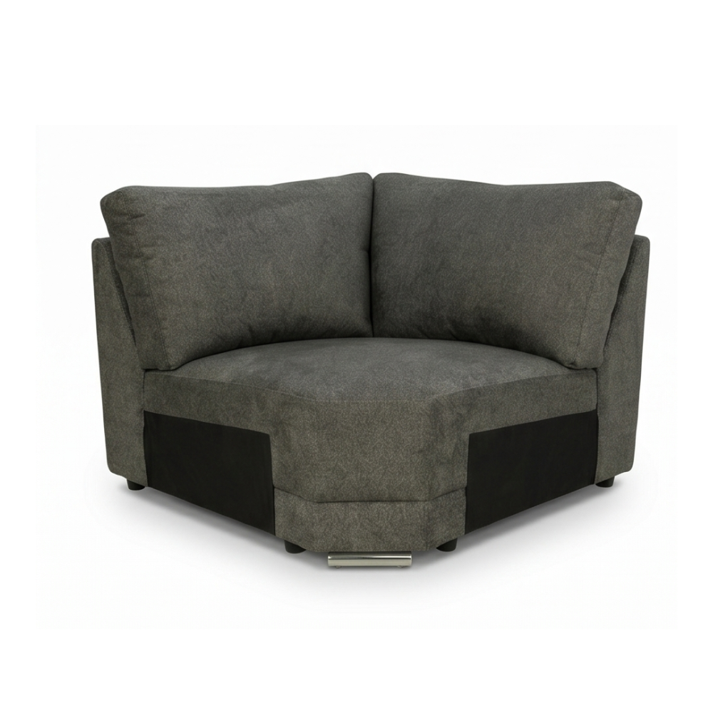 Sala Esquinera Moderna Valeto 4 Pzs Con Chaise Longue Gris 1000021950