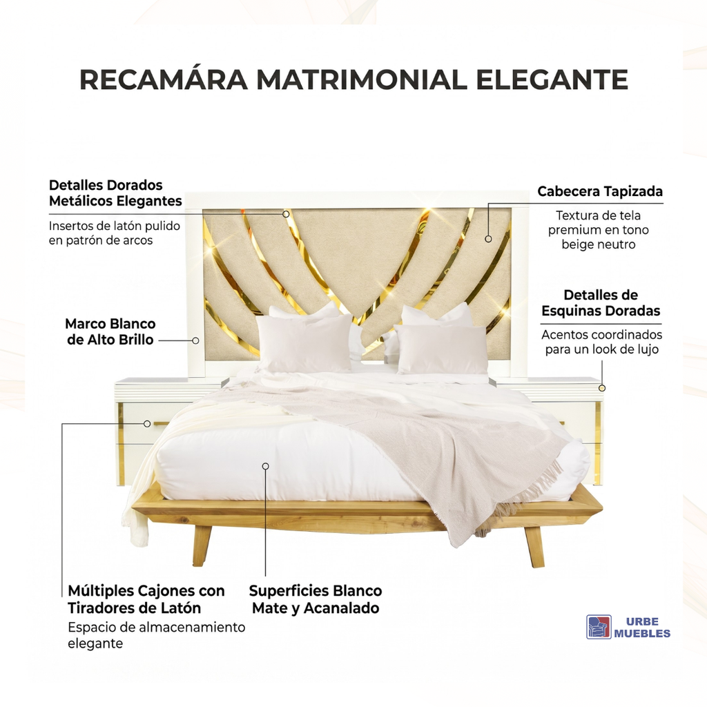 Recámara Completa King Size Aladin 5 Piezas 1000018504