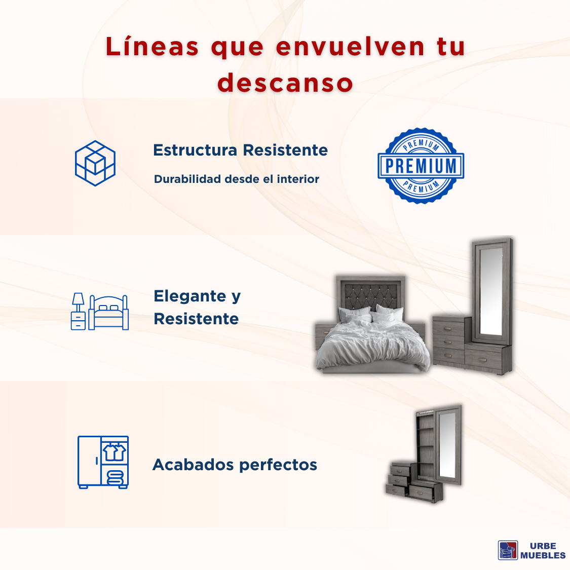 Recámara Completa Matrimonial Holanda 4 piezas Color Gris 1000023228