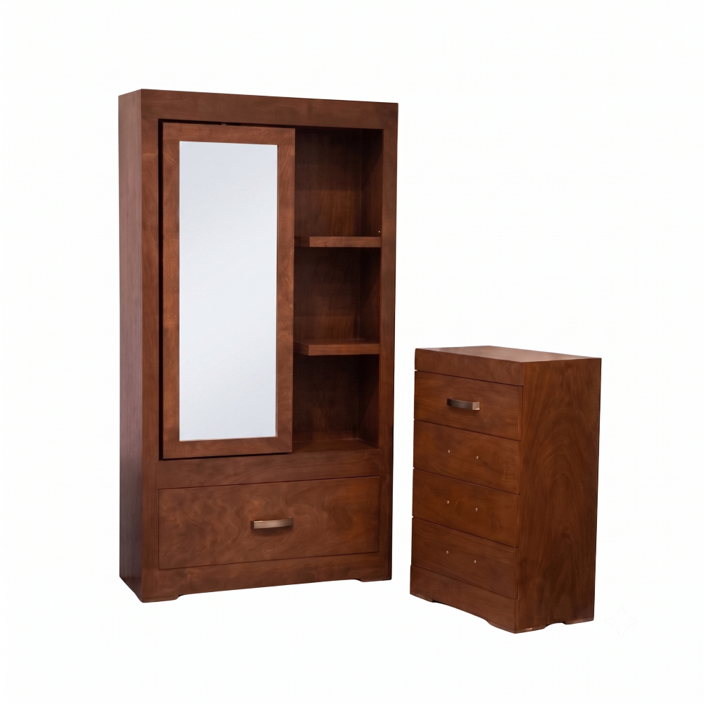 Recámara King Size Toscana 5pz Cajonera Zapatera con Espejo Color Chocolate 1000023229