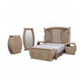 Recámara King Size Doga 6pz Cabecera Cómoda Baúl Color Natural 1000023294
