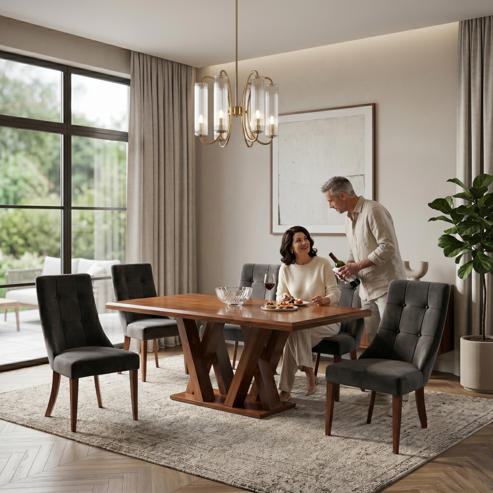 Antecomedor 6 Sillas Mackenzie Color Café 1000024018