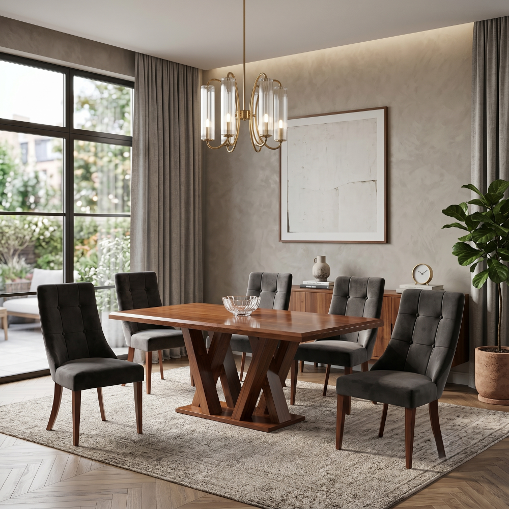 Antecomedor 6 Sillas Mackenzie Color Café 1000024018