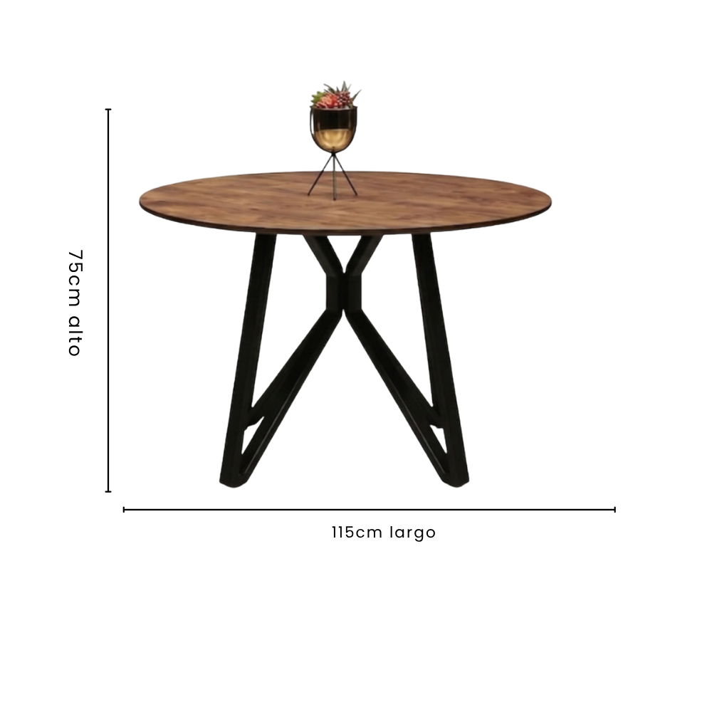 Antecomedor Lawrence 4 Sillas Color Natural Tapizado Café 1000024027