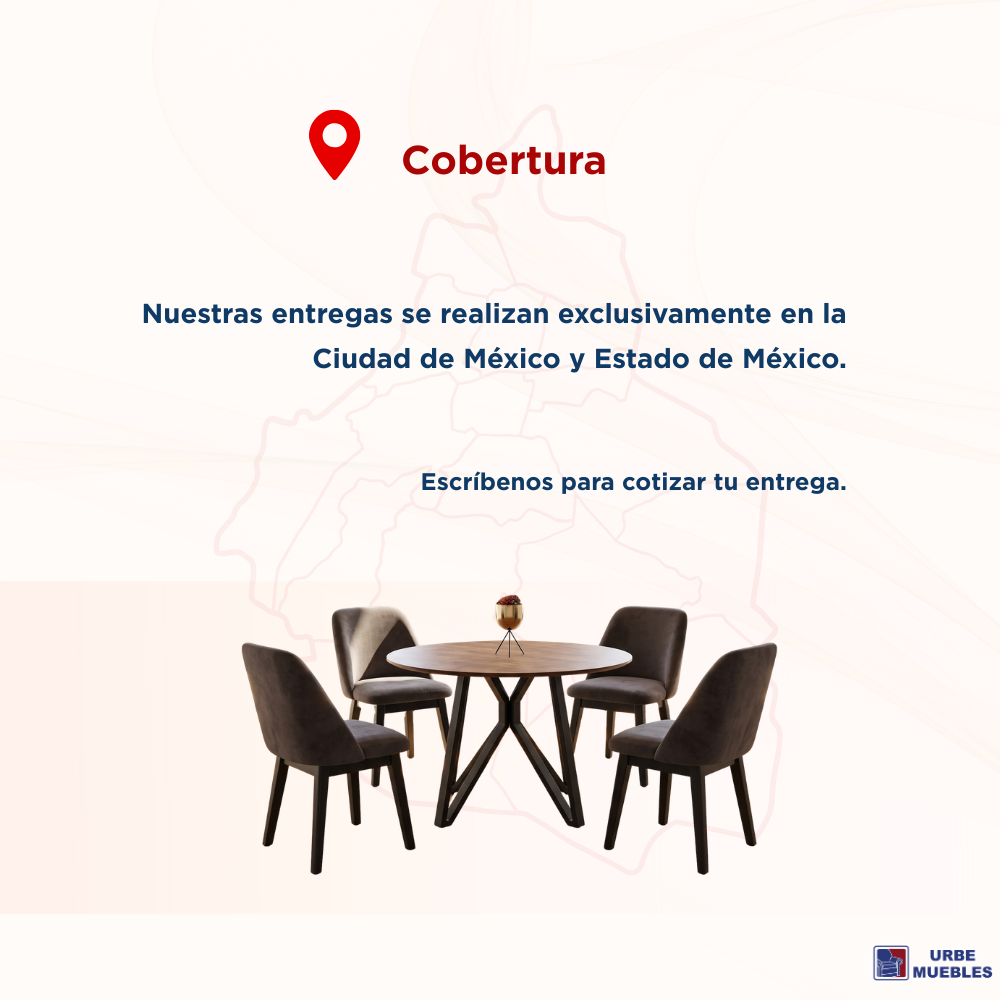 Antecomedor Lawrence 4 Sillas Color Natural Tapizado Café