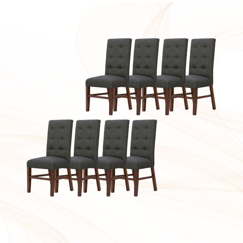 Comedor D Luxe 8 Sillas Tapizado Elegante Color Gris