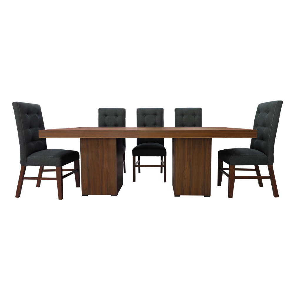 Comedor D Luxe 8 Sillas Tapizado Elegante Color Gris