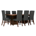 Comedor D Luxe 8 Sillas Tapizado Elegante Color Gris