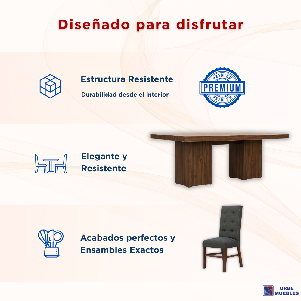 Comedor D Luxe 8 Sillas Tapizado Elegante Color Gris