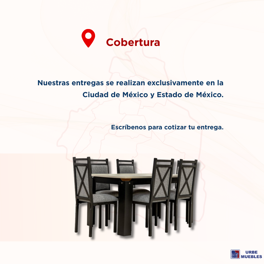 Comedor Gisela con 6 Sillas Tapizadas Color Gris