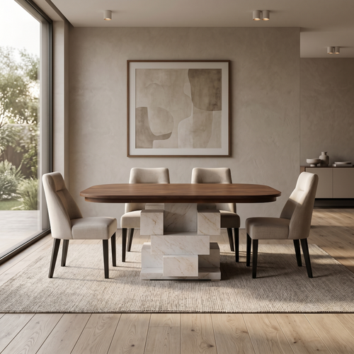 Antecomedor Rectangular 4 Sillas Dragon Color Beige 1000024155