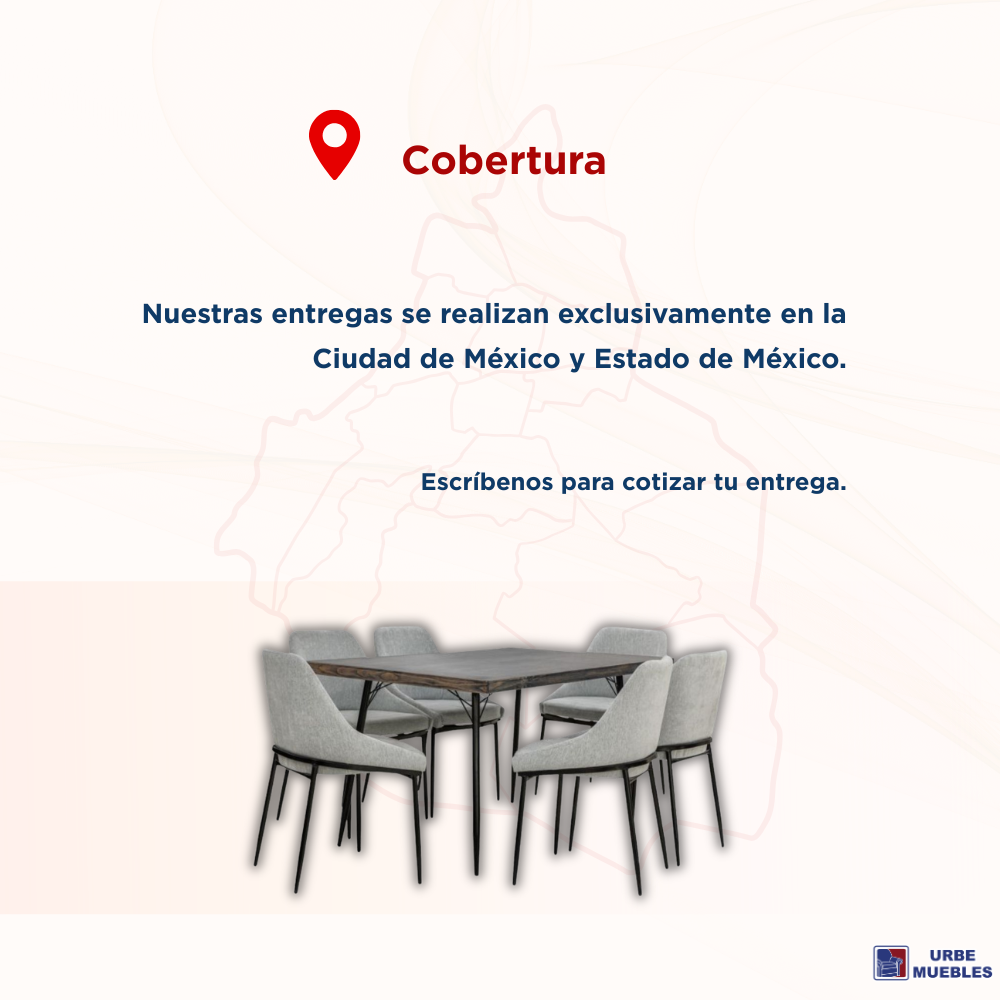 Comedor de 6 Sillas Tapizadas Tebas Color Gris