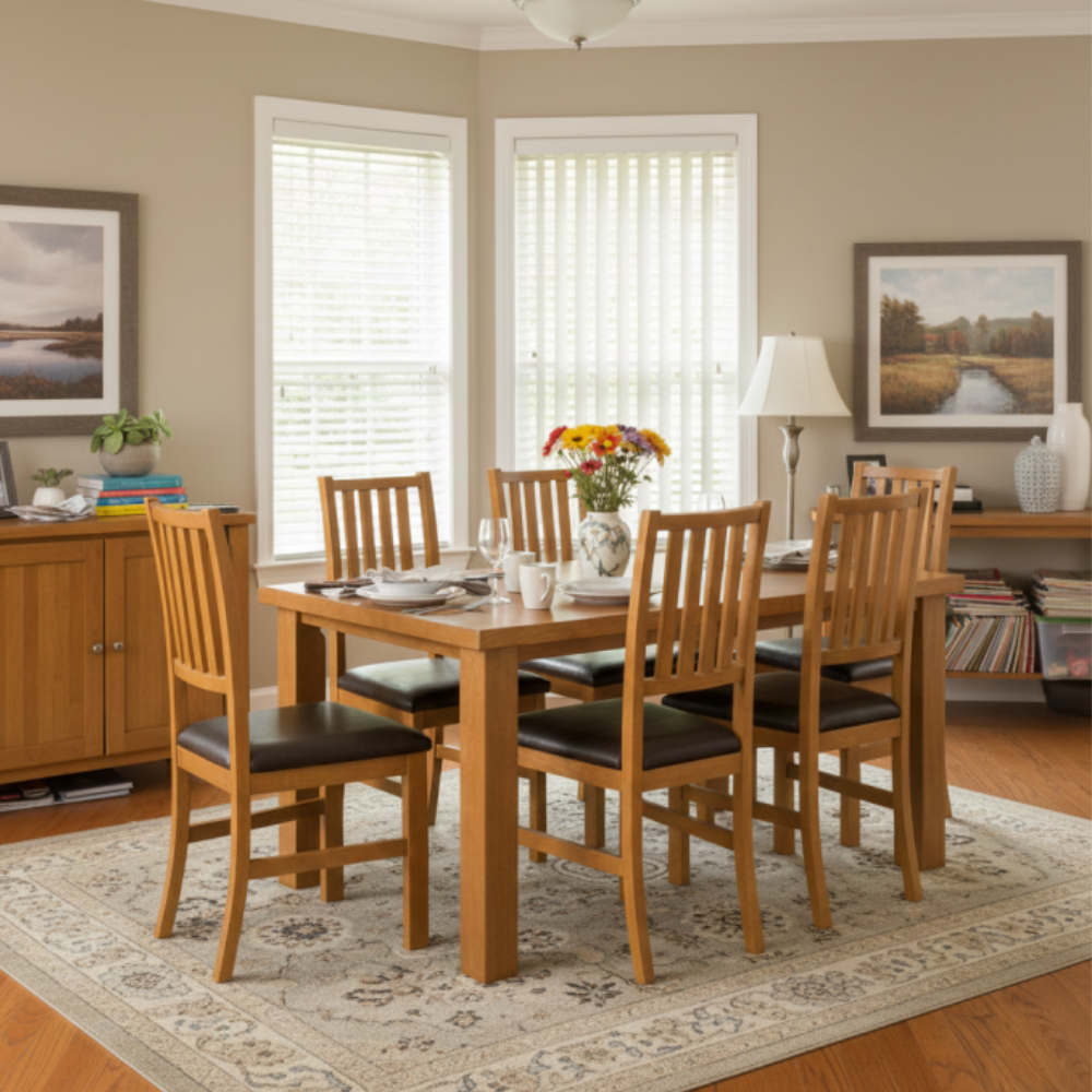 Antecomedor Bunbury 6 Sillas Natural Color Camel 1000024240
