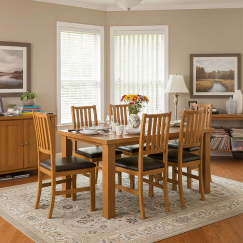 Antecomedor Bunbury 6 Sillas Natural Color Camel 1000024240