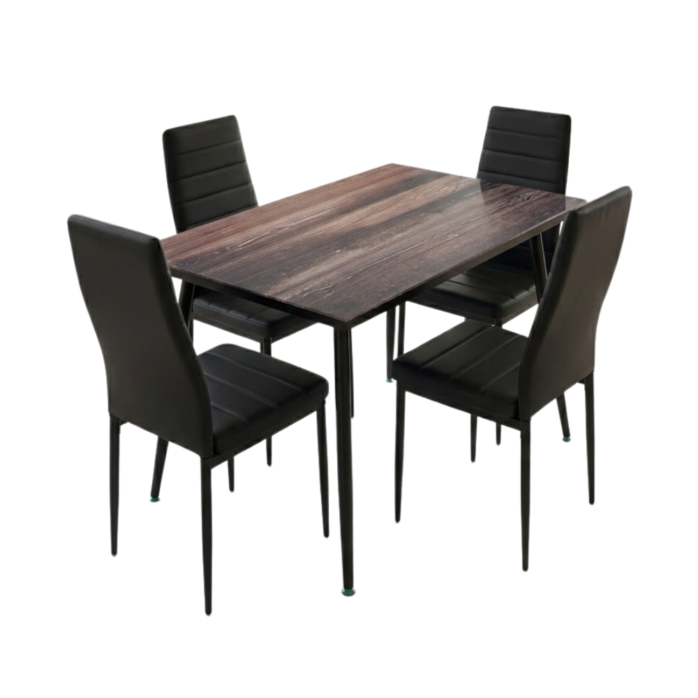 Antecomedor Toyo Moderno 4 Sillas Tactopiel Color Negro 1000024250